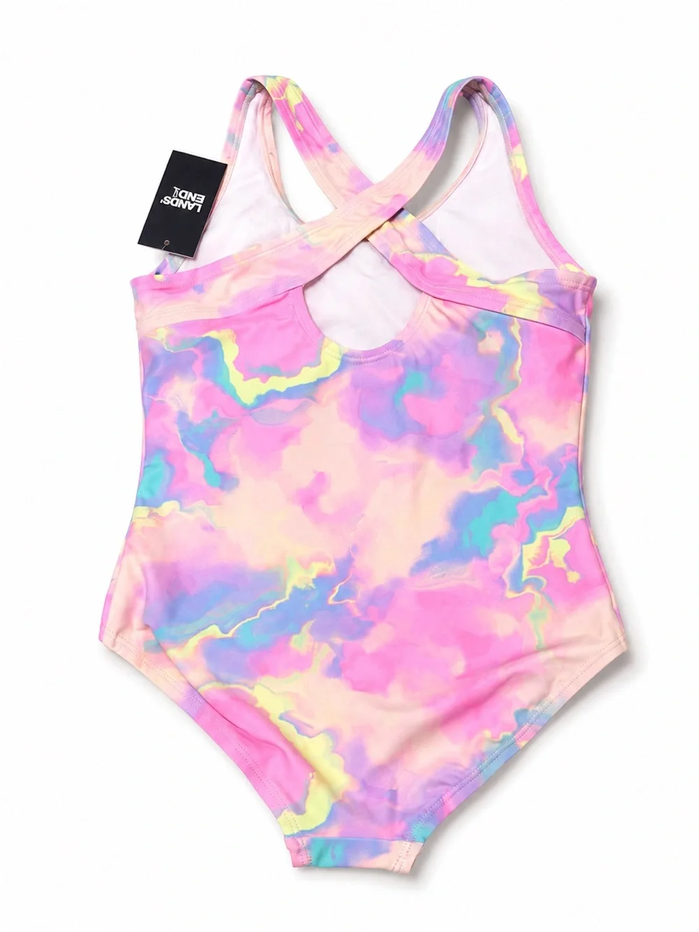 NWT Lands’ End Girls Tie-Dye One Piece Swimsuit Size S 6-7